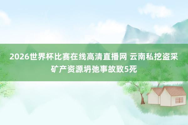 2026世界杯比赛在线高清直播网 云南私挖盗采矿产资源坍弛事