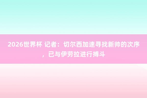 2026世界杯 记者：切尔西加速寻找新帅的次序，已与伊劳拉进行搏斗