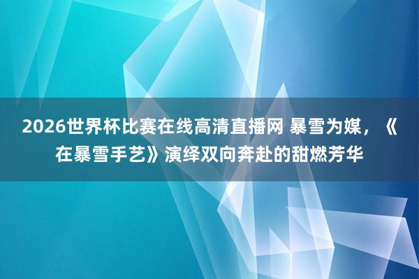 2026世界杯比赛在线高清直播网 暴雪为媒，《在暴雪手艺》演绎双向奔赴的甜燃芳华