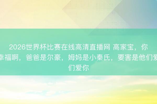 2026世界杯比赛在线高清直播网 高家宝,你好幸福啊,爸爸是尔豪,姆妈是小秦氏,要害是他们爱你
